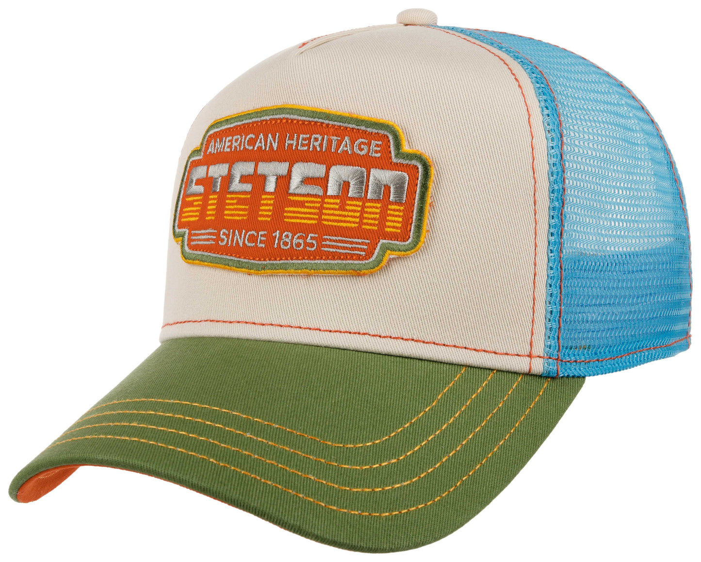 Stetson Trucker Cap ' Lightning' - Green / Blue